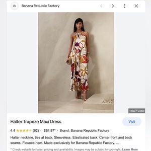 HALTER TRAPEZE MAXI DRESS Banana Republic